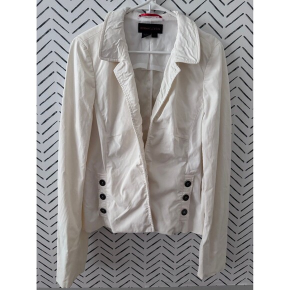 Nina McLemore Cream Open Blazer Jacket Cotton Nylon Stretch Size 12 Classic - Picture 1 of 7